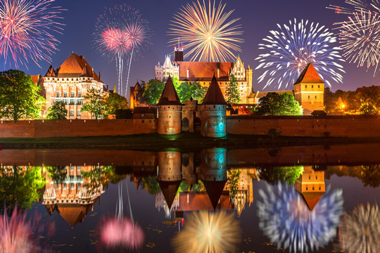 Zamek w Malborku - wydarzenie z fajerwerkami