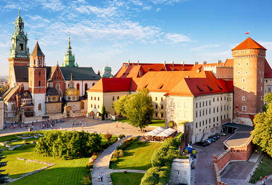Widok na Wawel w Krakowie