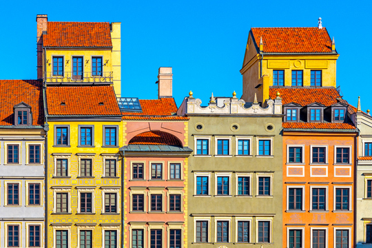 kolorowe kamienice Starego Miasta Warszawy